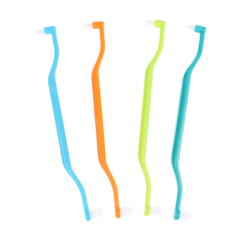 Cepillo Interdental de ortodoncia, cepillo de dientes suave de doble haz, herramienta de cuidado bucal, implante de cabello suave de cabeza pequeña para adultos