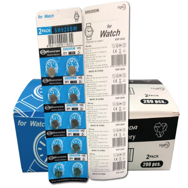 10pcs Alkaline Battery AG6 1.55V Button Coin Cell 371 LR920 SR927 171 L921 Watch Batteries