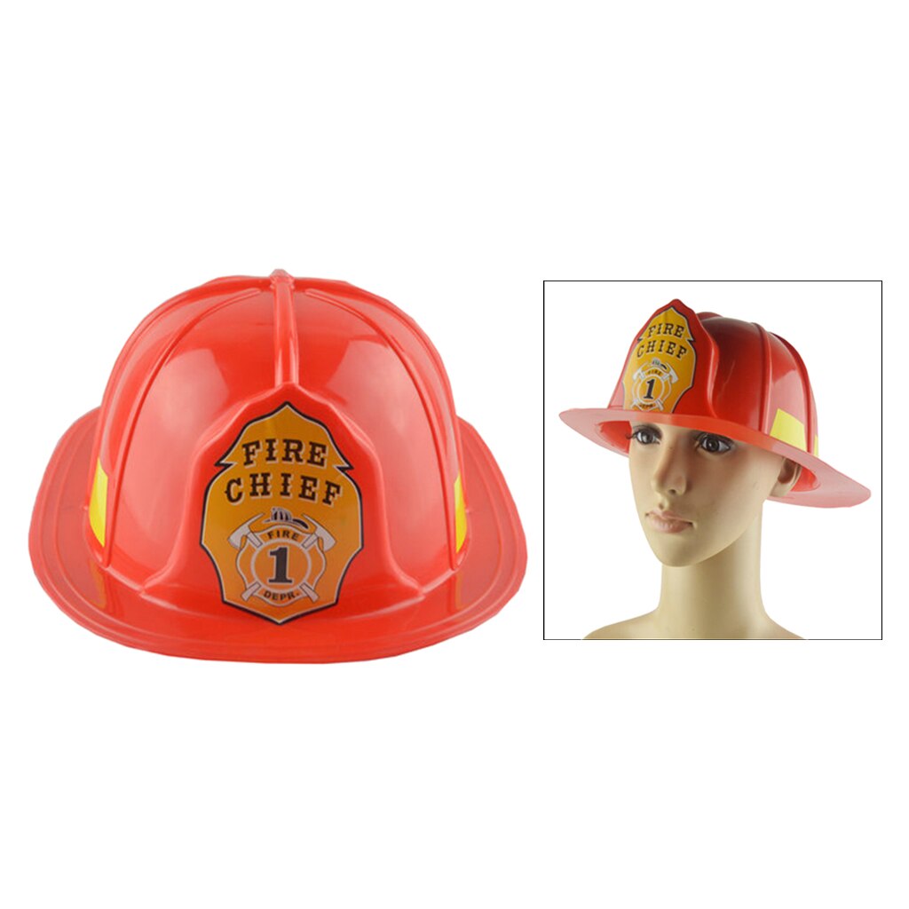 Fire Fighter Fancy Dress Up Costume Emergency Fireman Helmet Hat Boy Girl Child