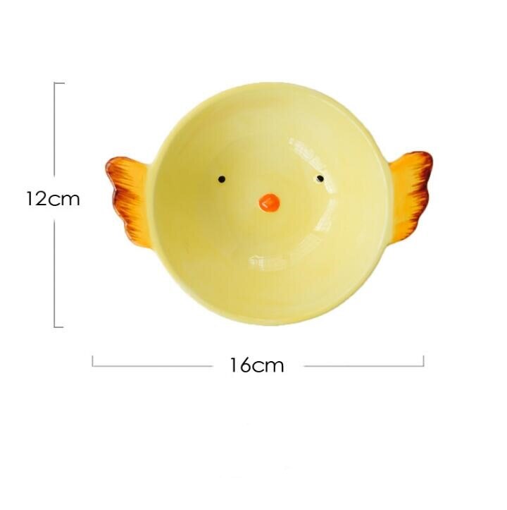 TECHOME SchöNe Karikatur Huhn Schüssel Hand Gemalt Art Keramik Schüssel Geschirr Baby Art essen Schüssel Obst Snack Schüssel: 1