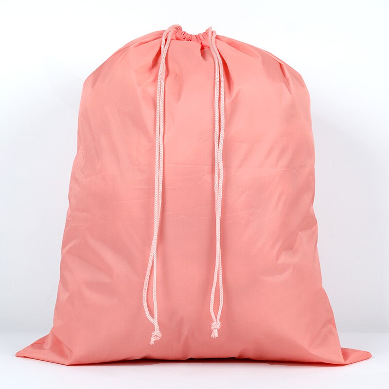 Waterproof Nylon Drawstring Storage Bags for Shoes Underwear Clothes Multifunctional Travel Sport Luggage Packing Organizer: M / Pink