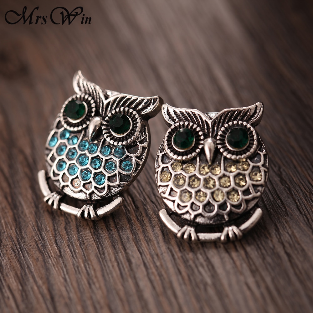 6pcs/lot Snap Jewelry Vintage Metal Owl Snap Button Fit 18MM Snap Bracelet for Women DIY Charms Jewelry