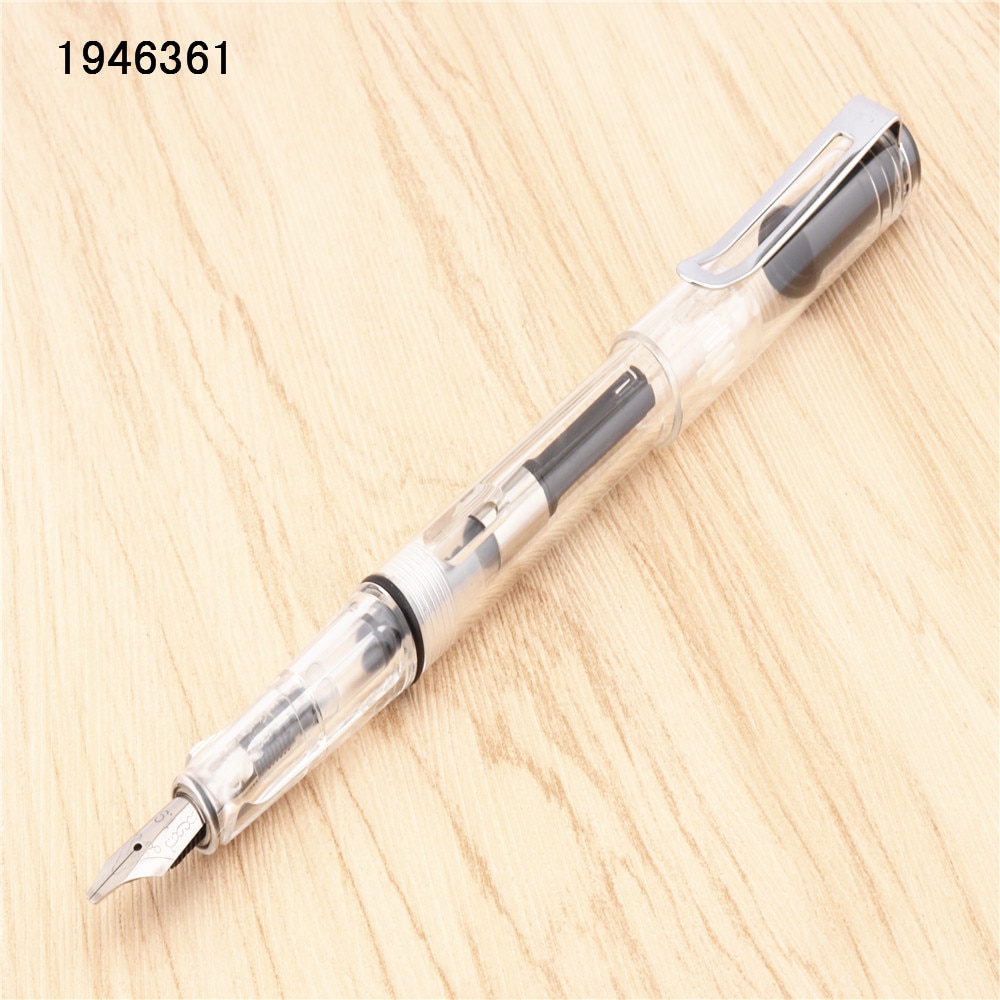Jinhao 874 läpinäkyvä valkoinen goottilainen rinnakkain taide kukka vartalotaide litteä kärki vinyyli tiibetin arabia opiskelija toimisto mustekynä
