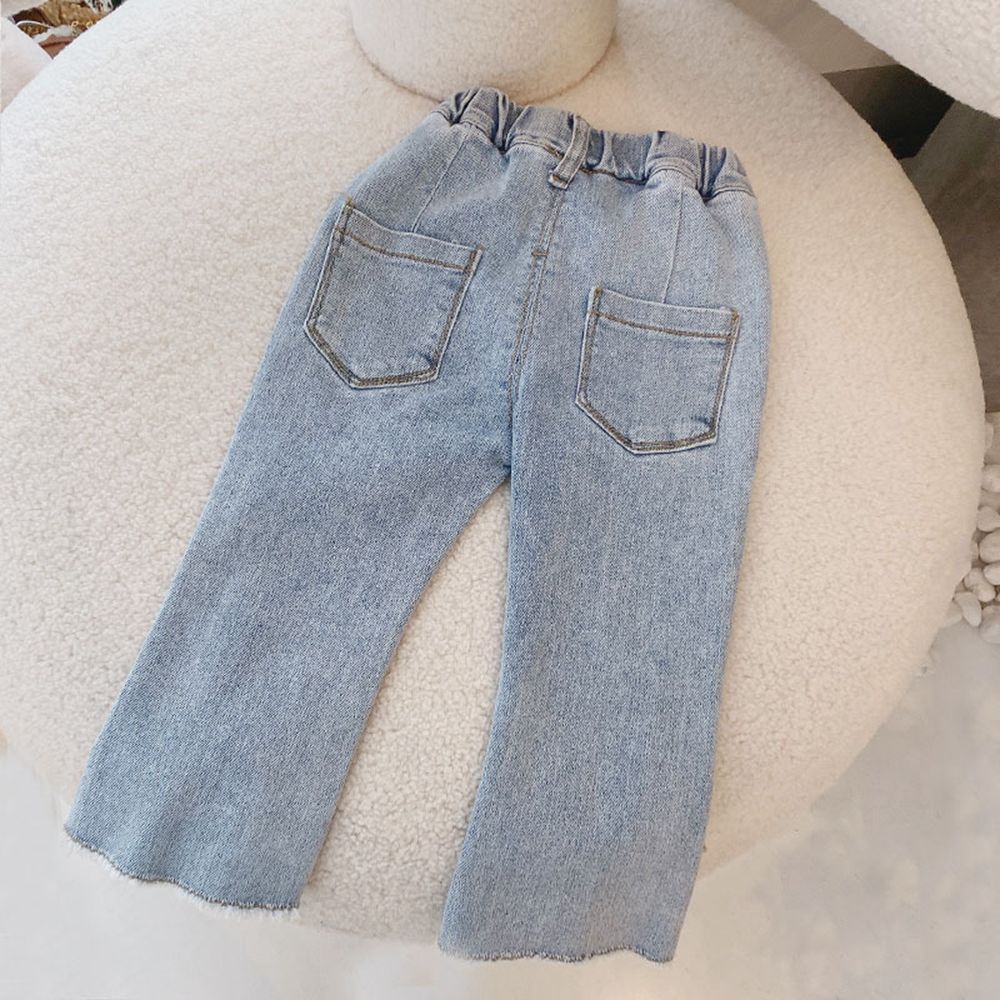 Fashion Girls Kids Princess Jeans Pants 2021 Spring Autumn Long Children Baby Bow in rilievo pantaloni larghi in Denim S12013