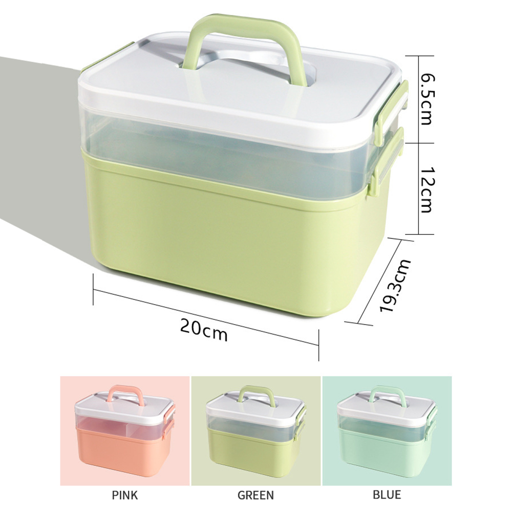 Boîte de rangement de bureau à main, étui à outils de manucure, conteneur en plastique, ciseaux, évaluation, bijoux, vernis à ongles, stylo,