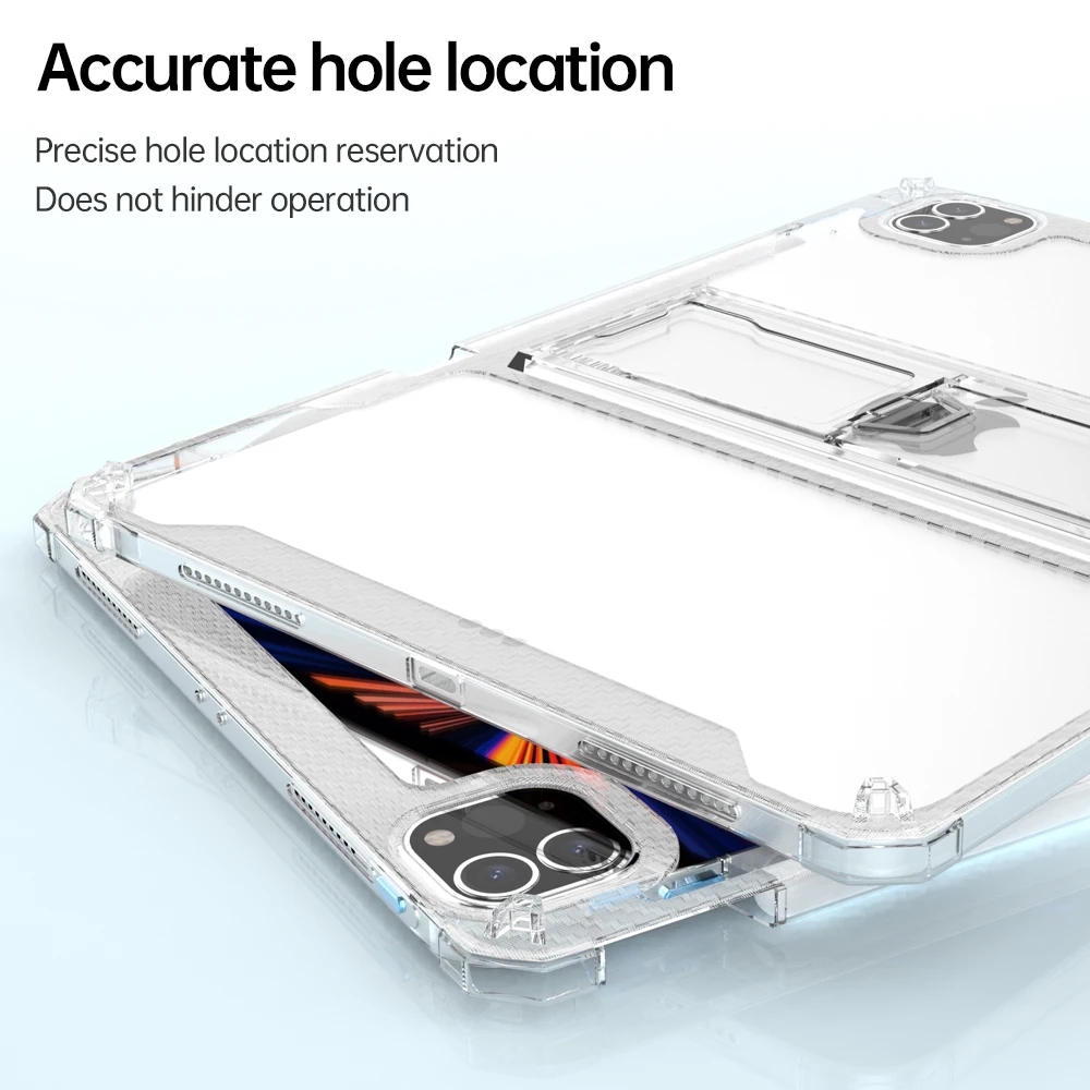 Funda de plástico con soporte para tableta, carcasa suave de TPU para iPad Pro 11, 10,5, Air 5, 4, 3, 10,9, 10,2 pulgadas, 10, 9, 8, 7. ª generación, Mini 6