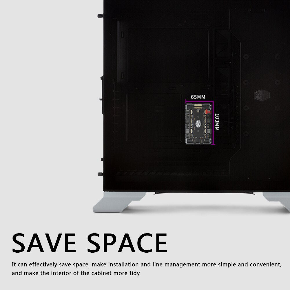 1 to 6 Multi Way Fan HUB Splitter 4Pin PWM 3Pin Addressable RGB Adapter for Desktop PC Cooling Fan Accessories