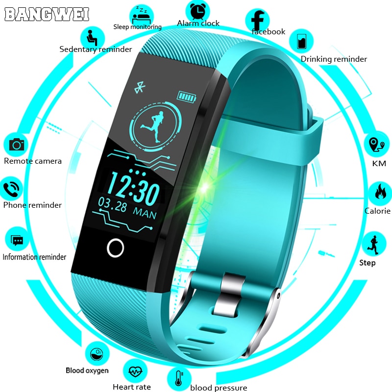 LIGE Smart Wath Sport Smart Bracelet Blood Pressure Heart Rate Monitoring Pedometer Information Call Reminder Fitness Watch Men