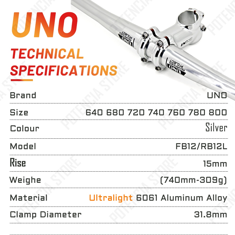 UNO Fahrrad Lenker Silber- 31.8MM Fahrrad erheben eben handhaben Bar Lenker 640/680/720/740/760mm Fahrrad Lenker MTB Bycicle Teil