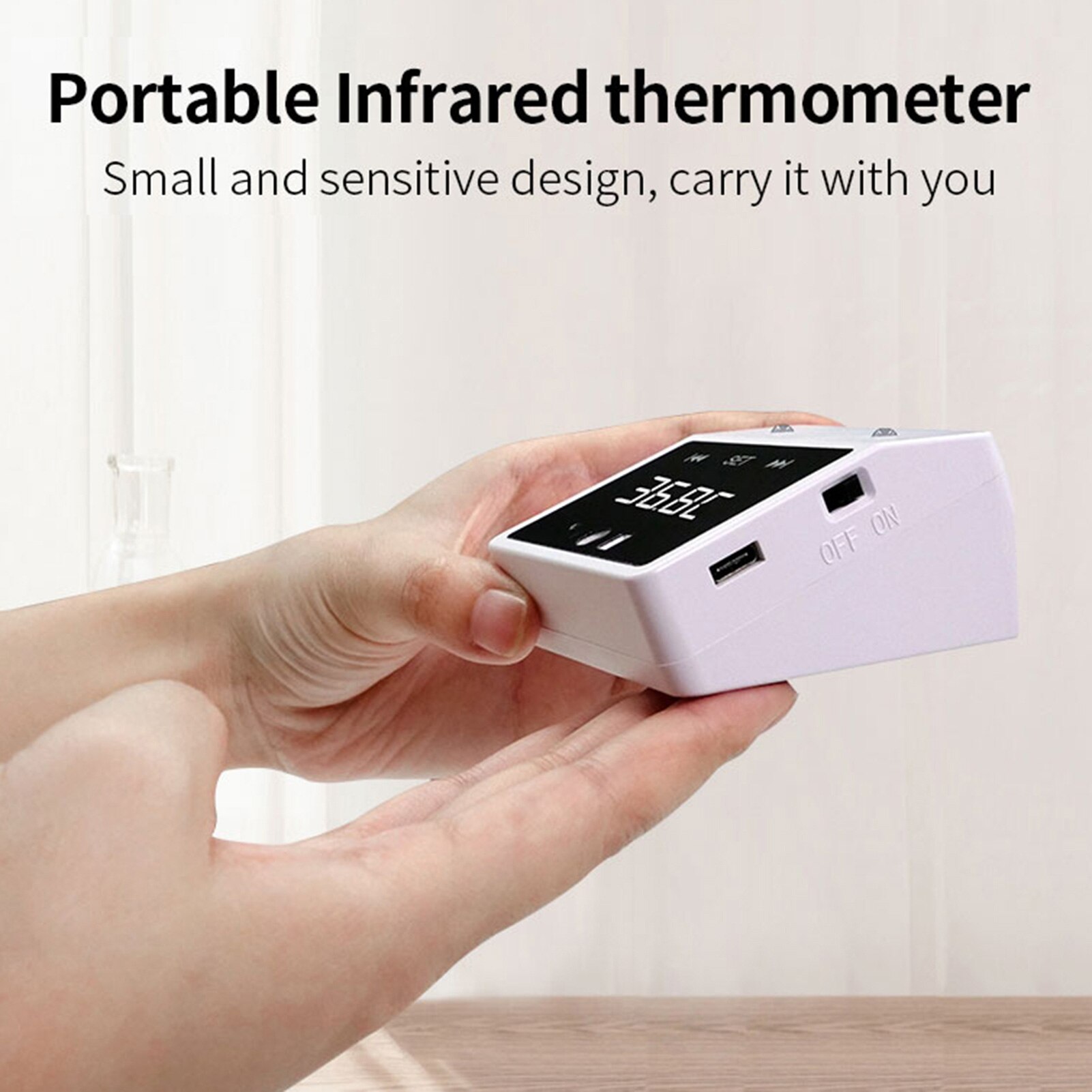 Infrared Thermometer Non-contact Thermometer Clock Function Counting Function 30 Memory Sets 3 Fixing Ways °C/°F USB/battery
