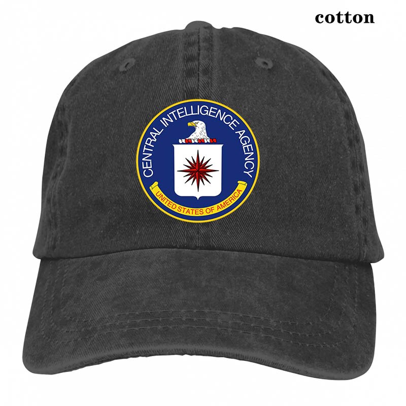 CIA Central Intelligence Agency USA Baseball cap men women Trucker Hats adjustable cap: 3-Black