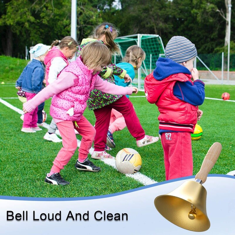 4.33 Inch Large Hand Call Bell With Wood Handle,For Kids And Adults,Used For Weddings,School Classroom,Service And Game CNIM