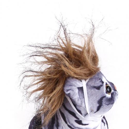 Peluquín de pelo Artificial para de gato, tocado de pelo desordenado para perro, peluches creativos para peluca, accesorios para vestido de Labrador, suministros divertidos para Halloween: Castaño
