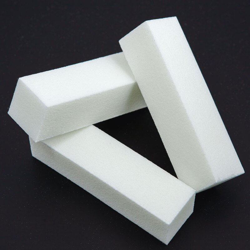 10Pcs White Nail Art Buffer Blocks Sanding Polishing Sponge Nail Files Fingernail Toe Buffing Grinding Manicure Tools