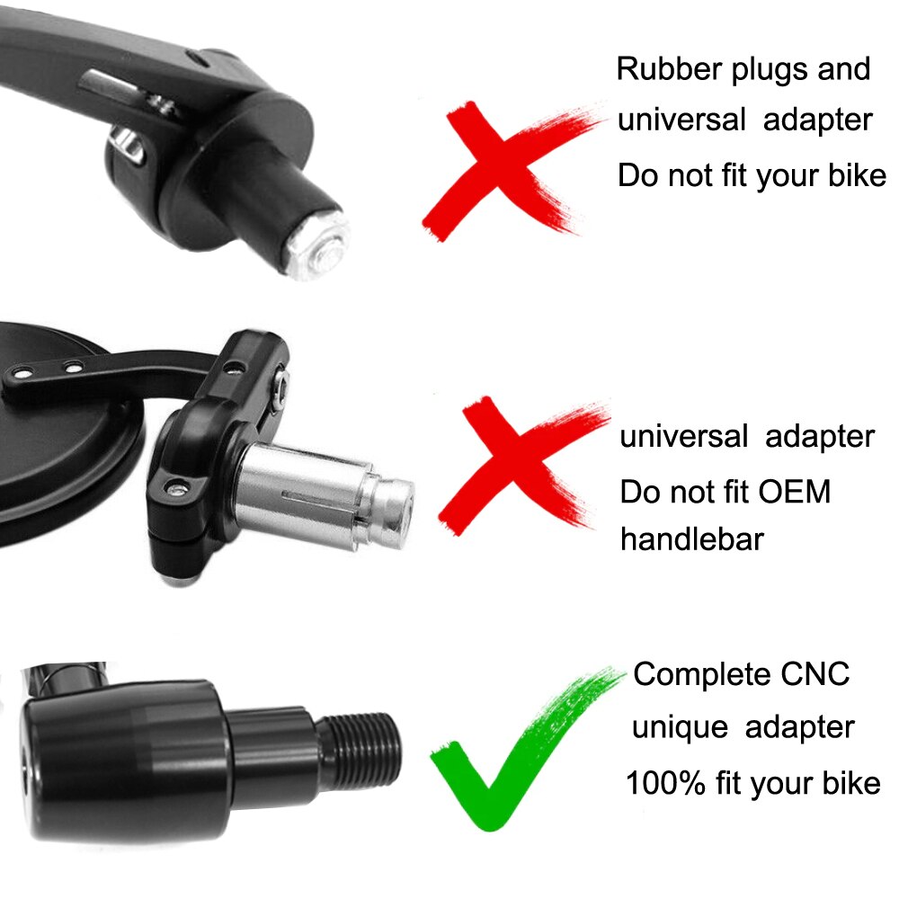 Cafe racer cnc backspeglar handtag bar end sida backspegel passar för yamaha xsr 900 xsr 700 tmax 500 tmax 530 fzr 600 fzr 1000