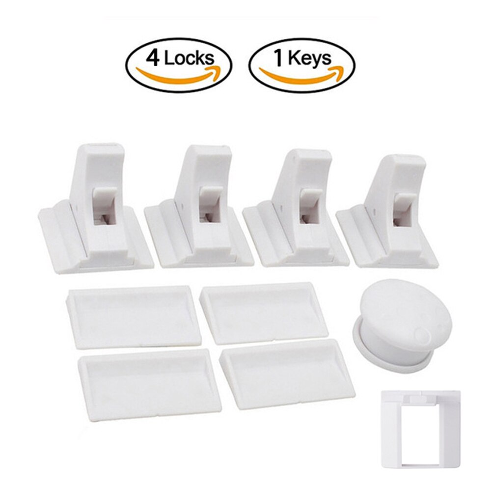 Magnetic Child Safety Lock Limiter Children Protection Baby Safety Lock Invisible Lock Kids Security Drawer Latch Cabinet Door: WHITE