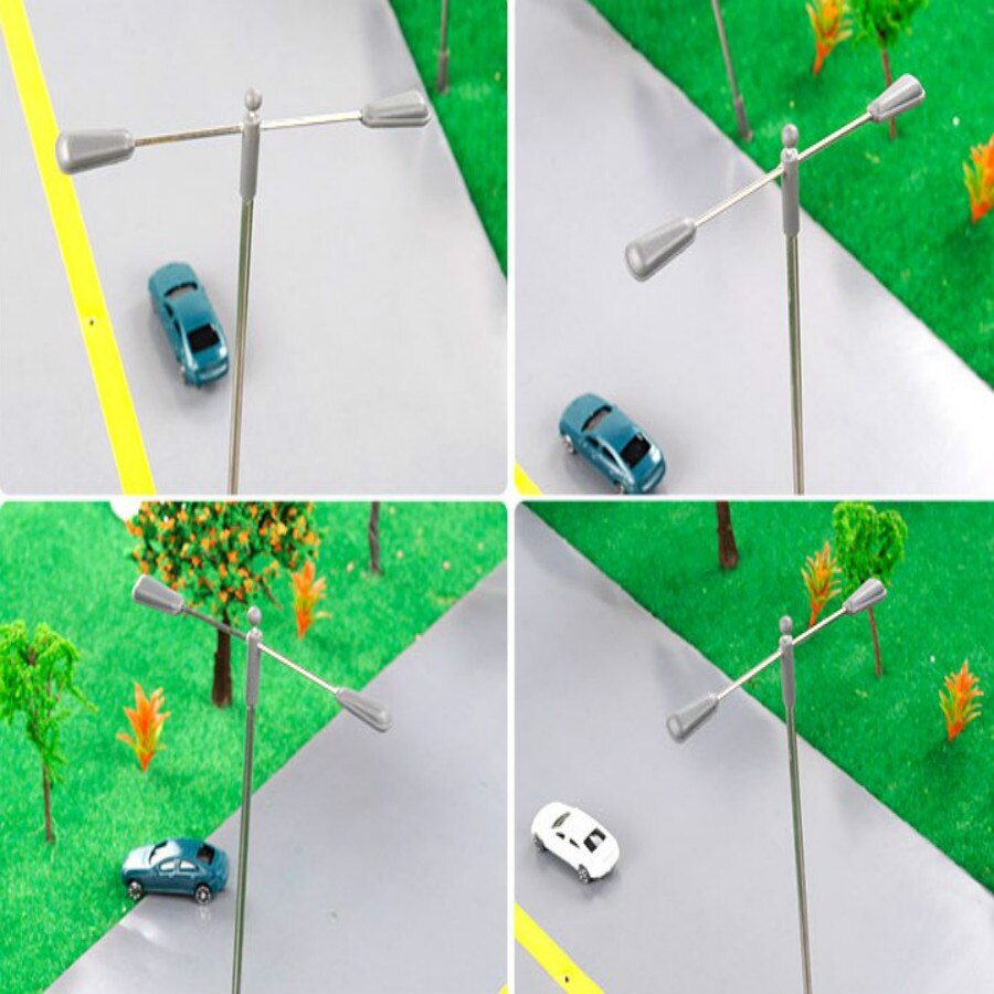 20Pcs 1:75-200 Schaal Modelspoor Trein Lamp Post Straatverlichting Led 3V Miniatuur Modellen Gebouw Landschap