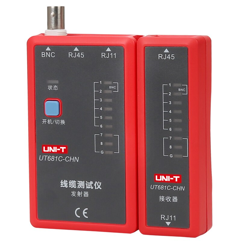 UNI-T UT681C Cable Tester Network / Telephone Line Dual Tester LED Status Display Manual / Auto Shutdown