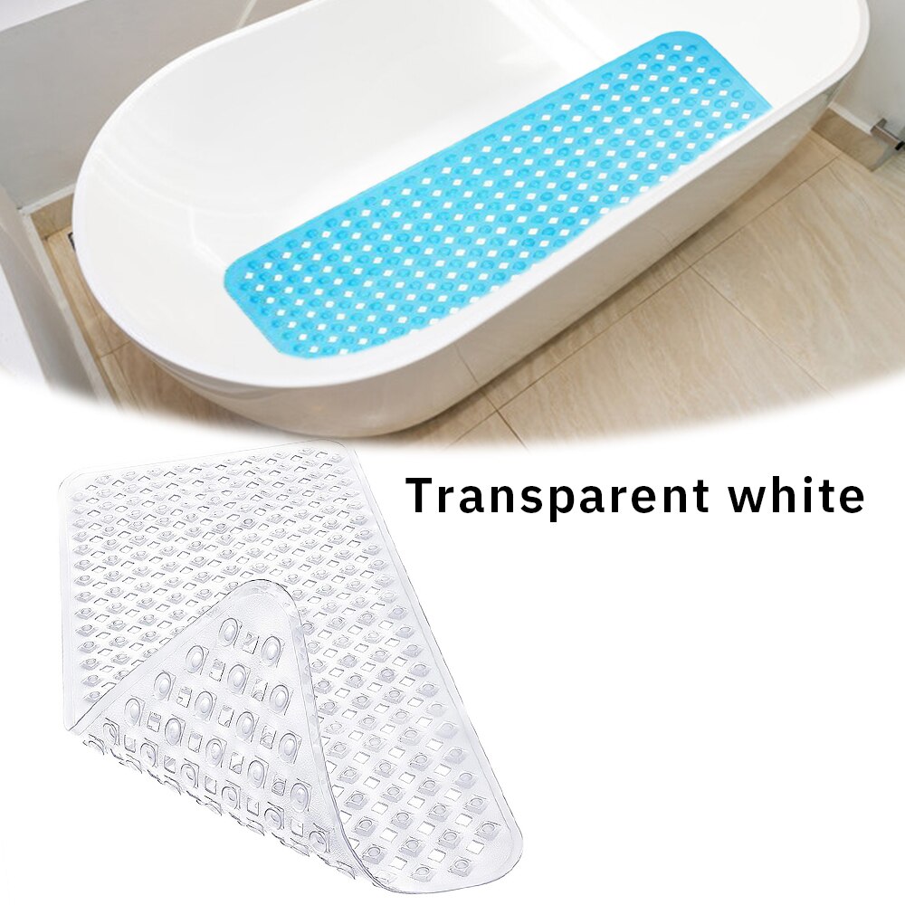 Non-Slip PVC Bath Mat Pad With Suction Cup 40*88cm Modern Bathroom Silicone Rug Carpet Mildew Resistant Kids Bath Shower Mat: White