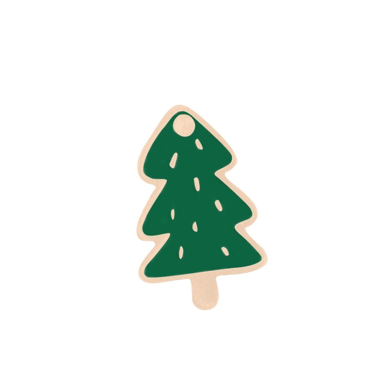 Creatieve Cartoon Kerst Broches Pins Leuke Kerstman Boom Jingle Bells Sokken Donuts Candy Emaille Pin Badges Broche: Christmas tree 2