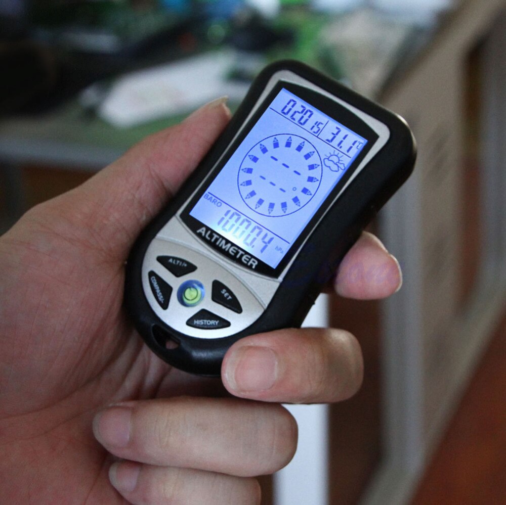 8 In 1 LCD Digital Compass Altimeter Barometer Thermo Calendar Clock Temperature