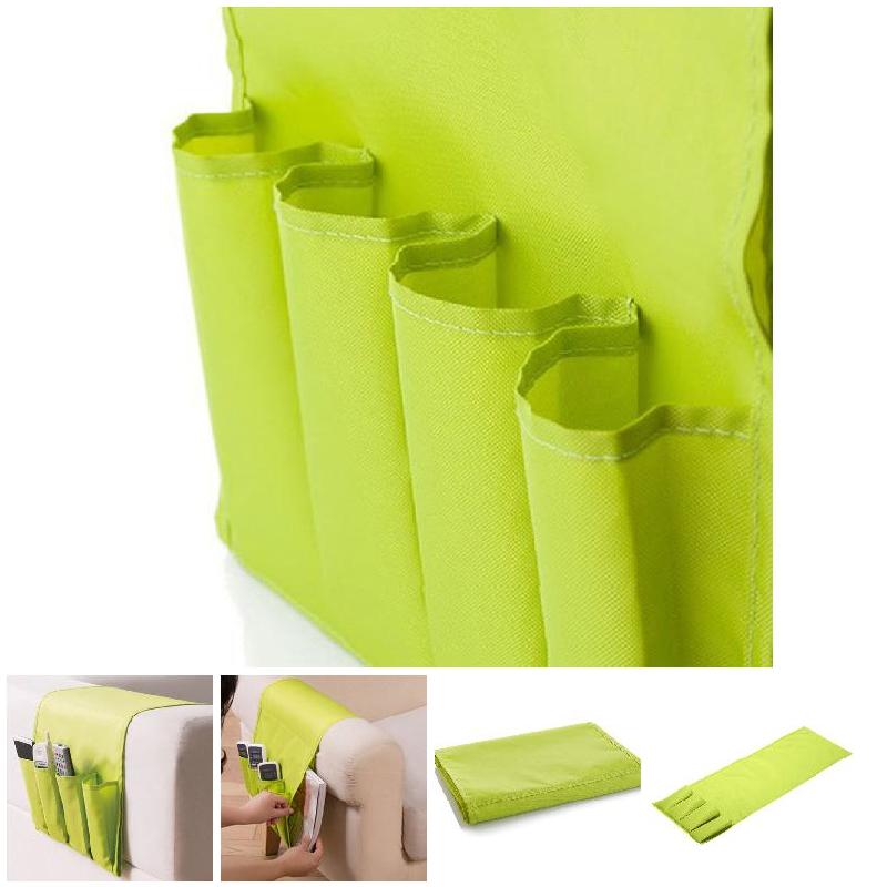 Home Sofa Arm Rest TV Remote Control Organizer Holder 4 Pockets Chair Couch Magazine Storage Bag 94 X 32cm