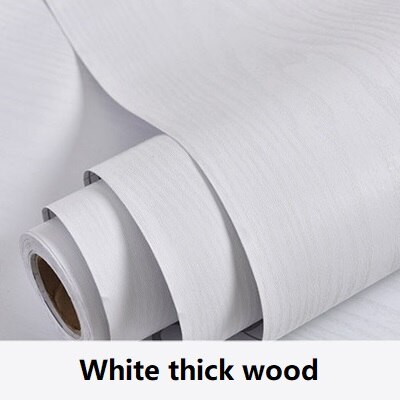 Vinyl PVC Selbst Klebe Tapete Wohnkultur Möbel Renovierung Küche Schrank Schrank Wasserdichte Holzmaserung Zauberstab Aufkleber: Weiß dick Holz