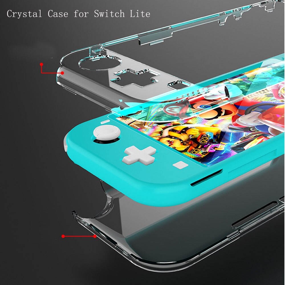 Nintend switch lite bærbar opbevaringspose anti-shock hård shell eva beskyttende bæretaske krystal transparent taske tilbehør: Krystalkontakt lite