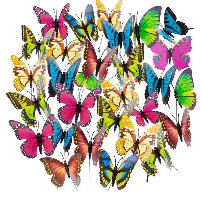 -Vlinder Stakes, 50Pcs Tuin Vlinder Ornamenten, Waterdicht Vlinder Decoraties Voor Indoor/Outdoor Yard, patio Plant Po