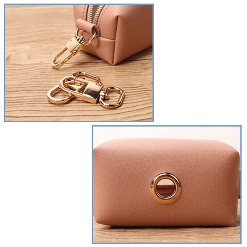 Travel Outdoor Protable Dog Poop Bag Dispenser PU Leather Pouch Pet Puppy Cat Pick Up Poop Bag Holder Garbage Waste Bags C7AC