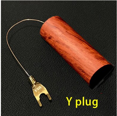Hifi Audio Kabel Ground Loop Noise Isolator Gnd Zwart Gat Elimineren Statische Elektriciteit Power Purifier Elektronische: Y plug rose wood / 18awg silver