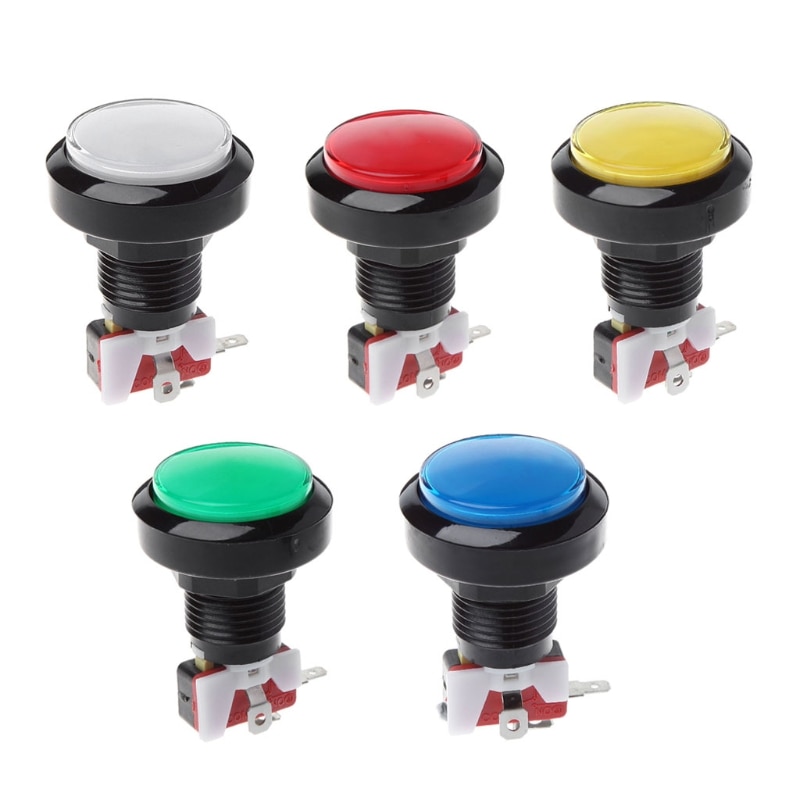 45 Mm Push Arcade Knop 12V Power Led Lit Ronde Micro Schakelaar Automaat