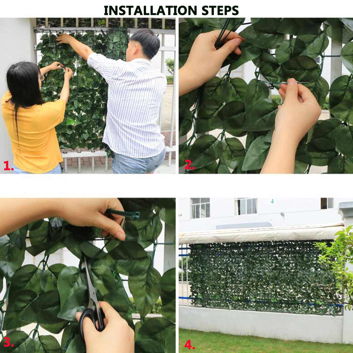 0.5/1/3m Artificial Leaf Privacy Fence Roll Wall Landscaping Fence Privacy Fence Screen Outdoor Garden Backyard Balcony Fence