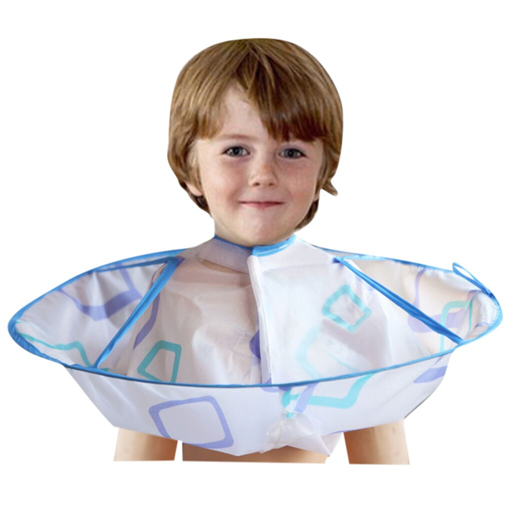 freundlicher Junge Haar Schneiden Kap Kleid Friseur Barbier Schürze Friseur freundlicher Mädchen Jungen Haar schneiden Regenschirm Kap Protecter LL3: Blau