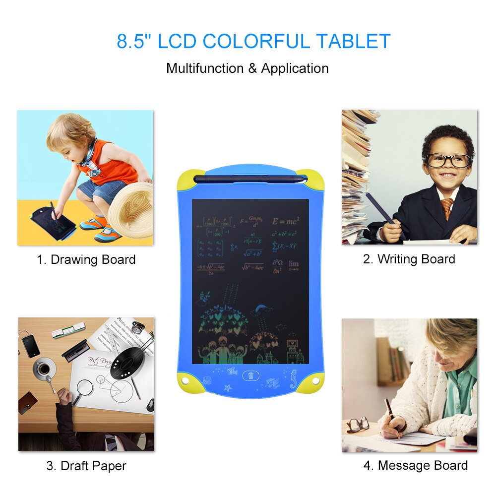CHIPAL 8.5 inch LCD Writing Drawing Tablet Digital Board Erasable Office Pad Paperless Rewritten Notepad for Color Children