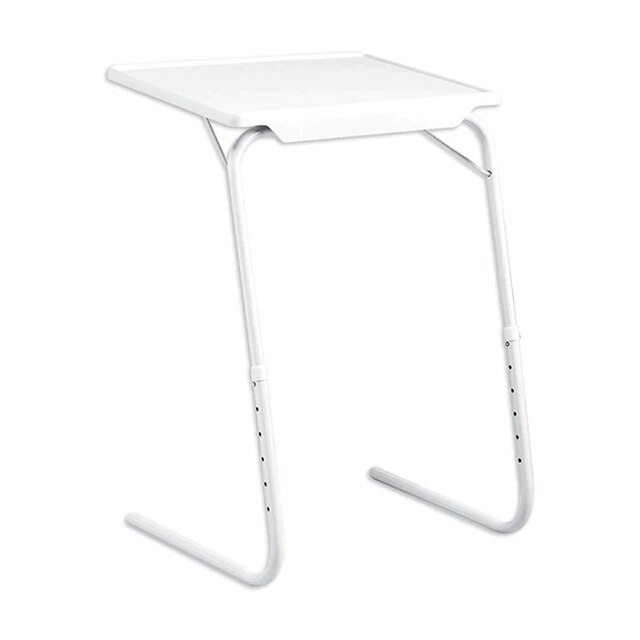 Mesa Auxiliar Plegable Portatil Ajustable para Cama Escritorio Ordenador Soporte Resistente Multifunción Blanco Hogar BN1008: Default Title