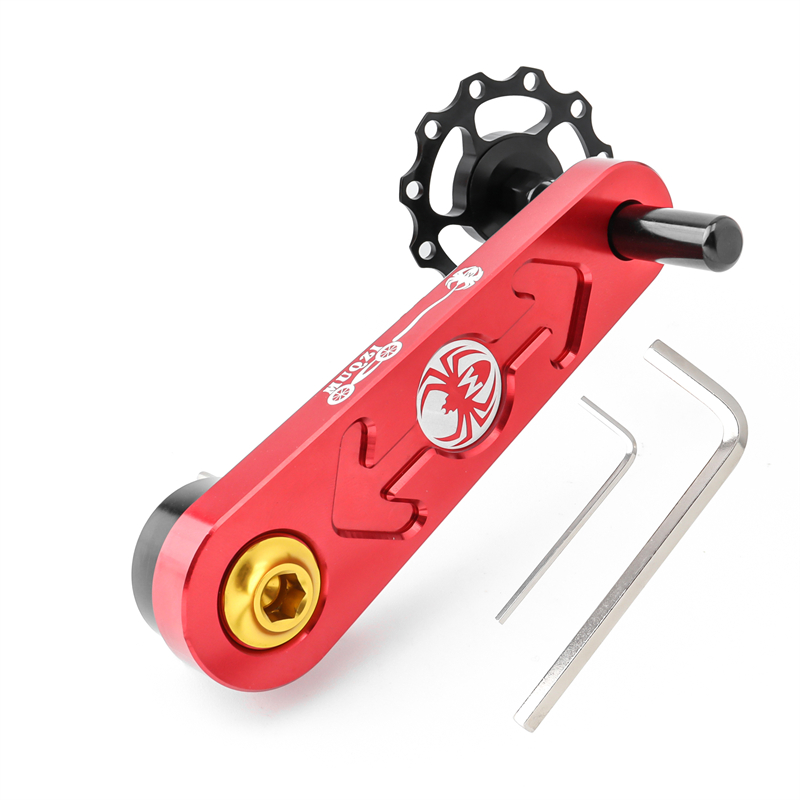 MUQZI – tendeur de chaîne à vitesse unique, Guide de chaîne vtt, garde de chaîne de vélo de montagne: Red