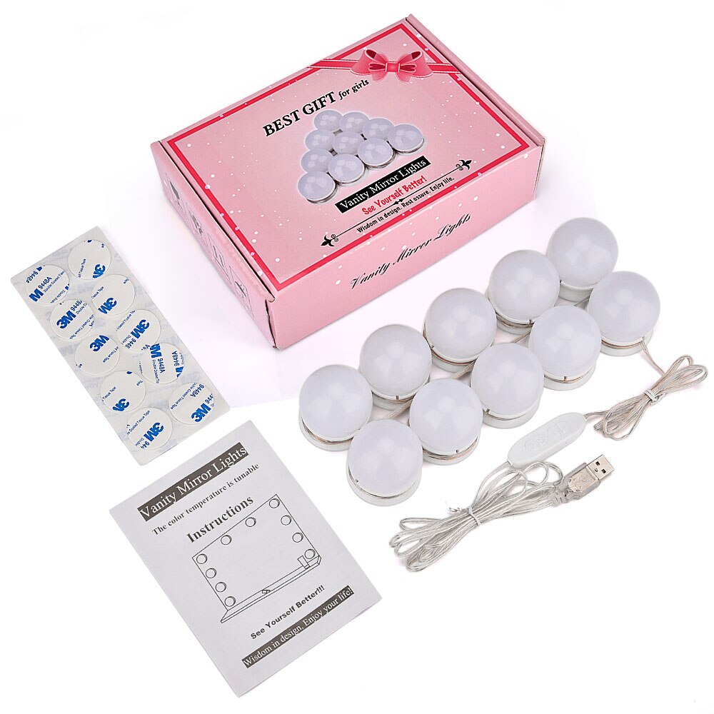 Led make-up lamp make-up spiegel kaptafel led lampen 3 kleuren helderheid wandlamp desktop tafel vrouwen make-up tools
