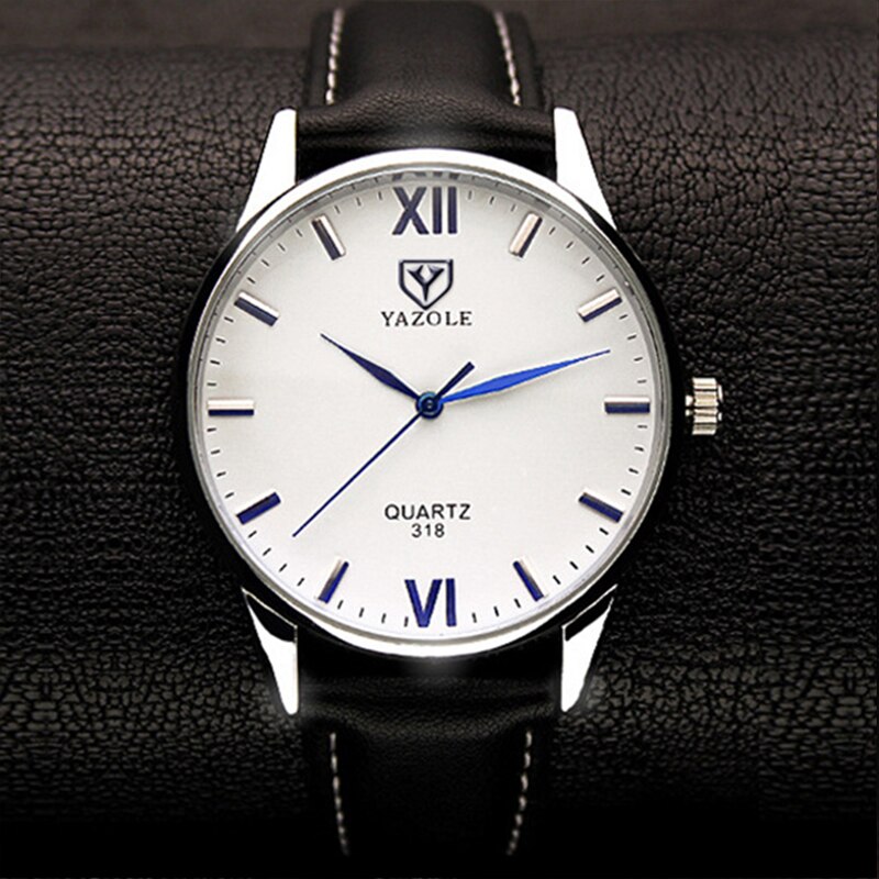 YAZOLE-montre à Quartz pour homme d'affaires, classique chronographe, bracelet en cuir pour homme