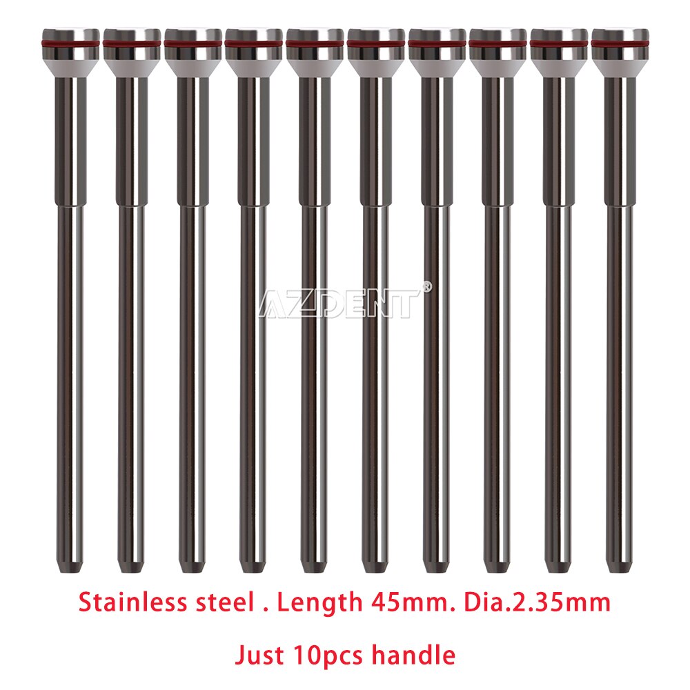 Disco de corte de diamante de laboratorio Dental, herramienta de disco de doble cara para máquina pulidora, cabezal de pulido Dental: Just 10 pcs handle