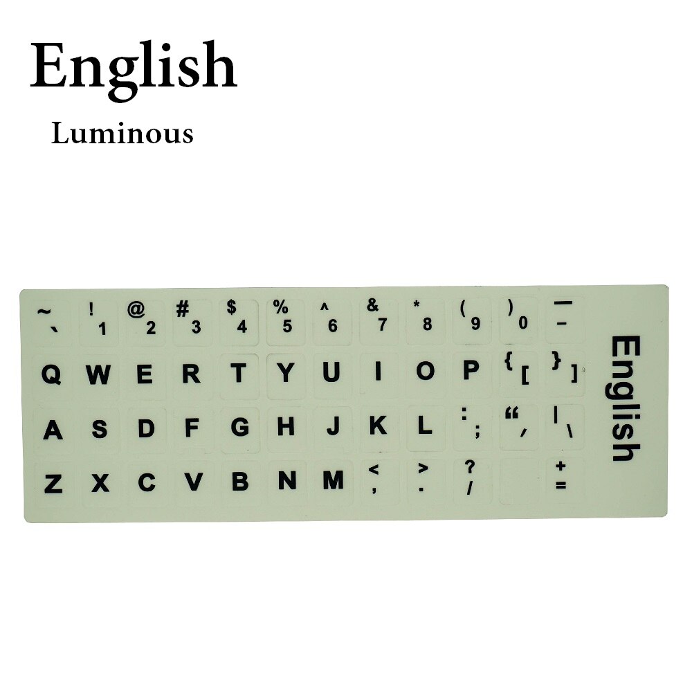 Keyboard Sticker Russian/English/Arabic/Hebrew/Spanish Letters Sticker Ultrabright Fluorescence Luminous Sticker Multi Language
