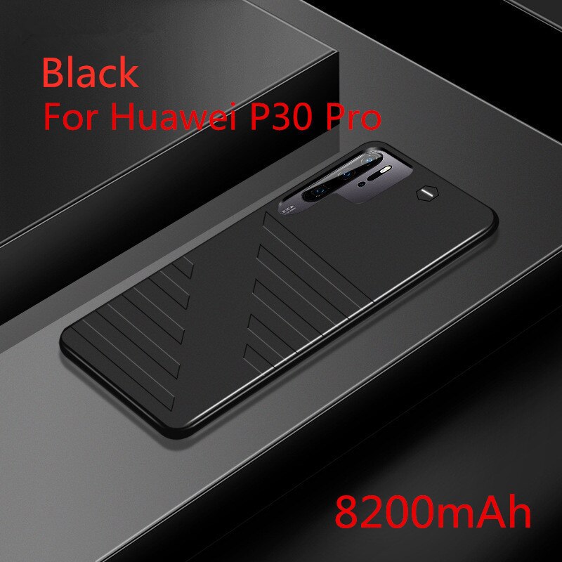 Leioua 6800 mAh Batterie fallen Energie Bank Für Huawei P30 30 Profi Separaten Ultra dünne Telefon Abdeckung Batterie Ladegerät fallen: Pro P30 Profi Schwarz