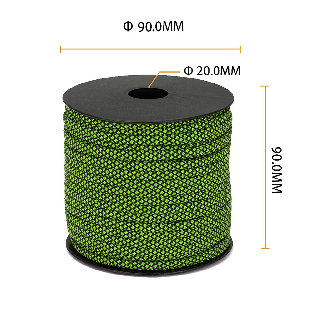 50M/164ft Paracord 7-Strand Parachute Cord Camping Draagbare Outdoor Elements Lanyard Tent Touw Voor Wandelen Camping: green