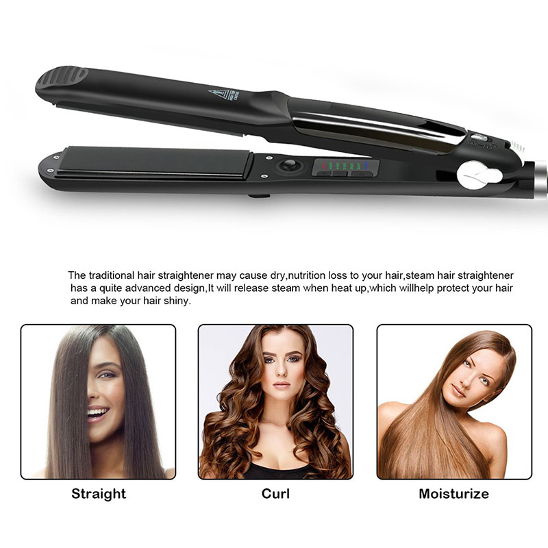 Ceramic hair straightener steam hair straightener Tourmaline ionic flat iron steam styler hair straightener
