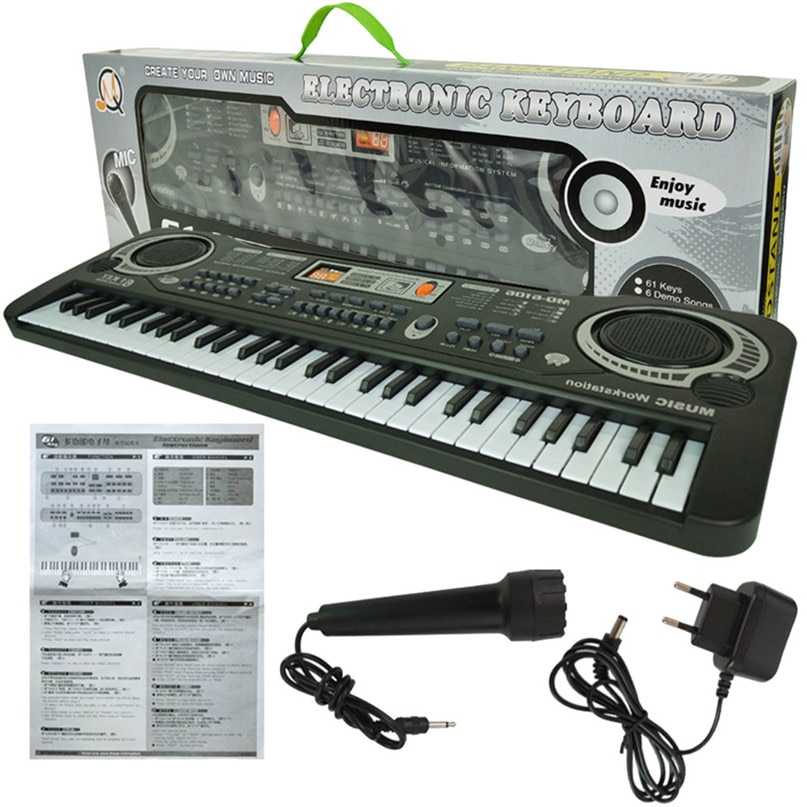 61 taster digital musik elektronisk tastatur nøglebræt elektrisk klaver børn eu-stik  #40 d 17