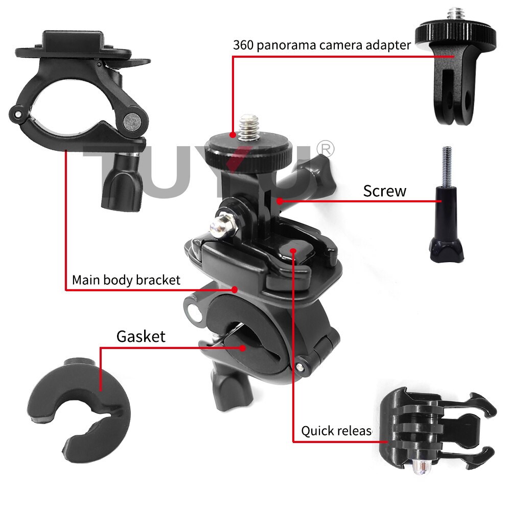 Tuyu motorsykkel bakspeil stang monteringsbrakett til insta 360 en x/en x panoramakamera tilbehør multifunksjon