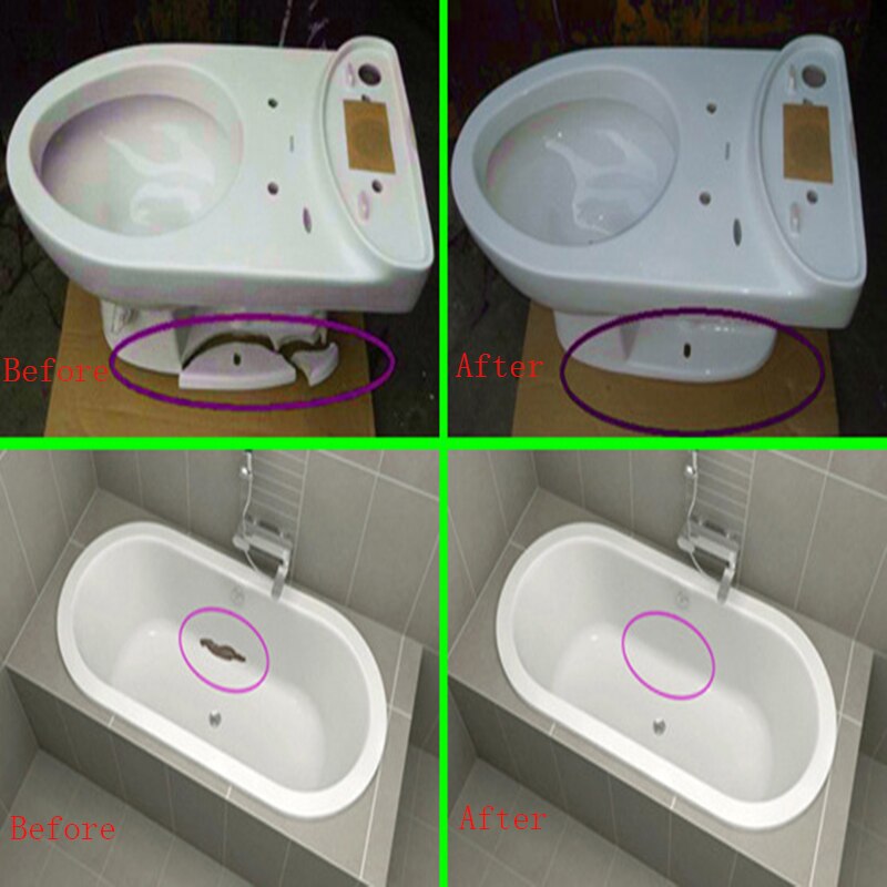 Visbella DIY Bad en Douche reparatie kit Bad crock reparatie lijm Krachtige Versterkende Snelle Fix Algemene Purpose Super Fsat Droog lijm