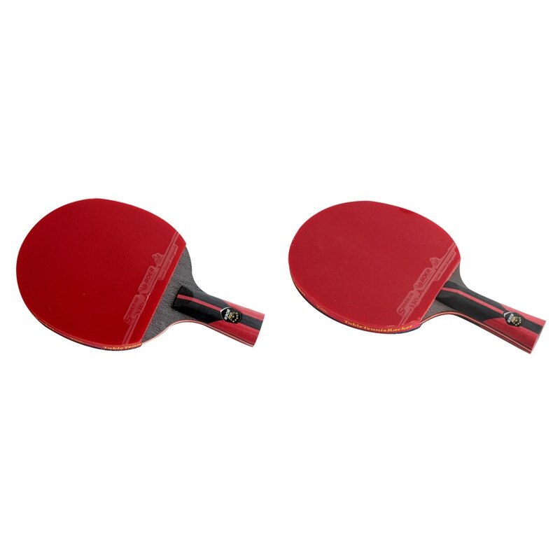 Table Tennis Paddle Soft Sponge Rubber Ergonomic Long/Short Handle Table Tennis Racket With Carrying Case