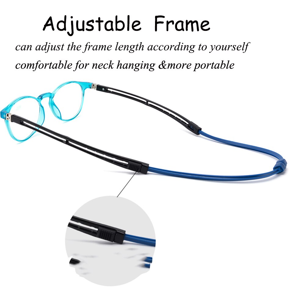 magnetic reading glasses portable men and women hanging neck reading glasses TR90 magnet reading glasses for the elderly
