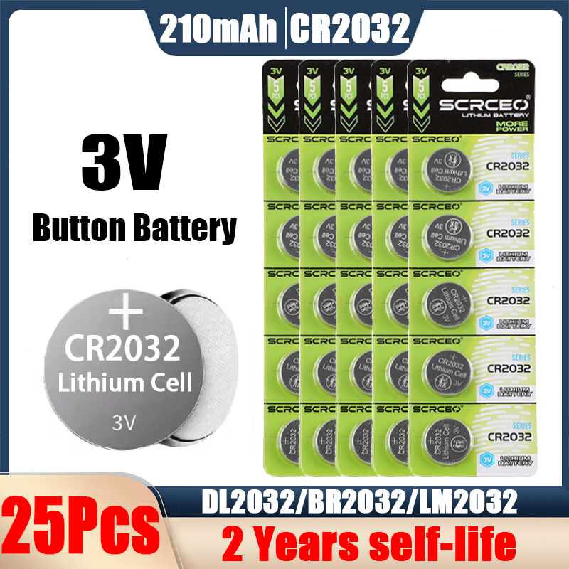 5-100 pces cr2032 cr 2032 botão bateria 3v 210mah bateria de lítio para relógio brinquedo calculadora carro controle remoto célula tipo moeda: green